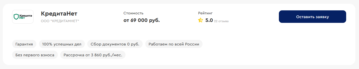 КредитаНет входит в ТОП лучших компаний по ведению процедур банкротства физлиц в Кургане — обзор сервиса «БФЛ.топ»